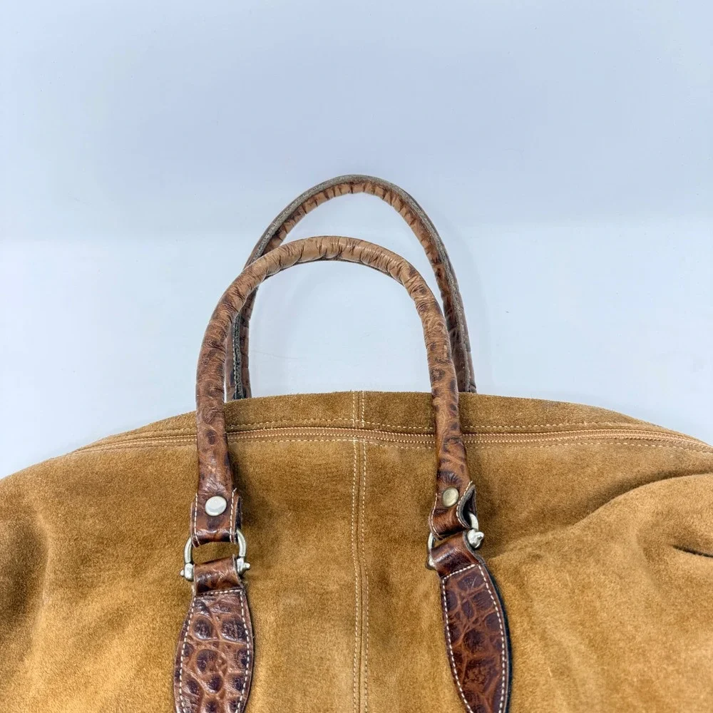 Etienne Aigner Satchel Bag Tan Suede Small Vintage Boho Handbag